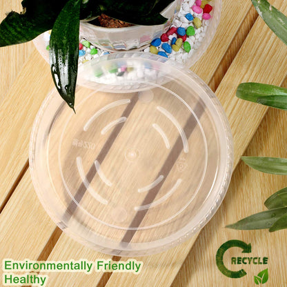 SupKing 9 Pack Plant Saucers (6inch /8inch /10inch), Heavy Sturdy Plant Trays Pot Tray for Indoor Clear Plastic Flower Pot Saucers Thicker Plant Water Drip Trays for pots- Clear