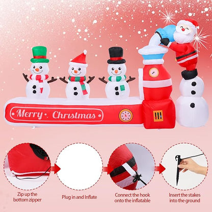 Vigdur 7FT Snowman Christmas Decoration – Snowman Maker Christmas Blow Up with Built-in LED Lights, Outdoor Christmas Inflatable for Yard, Lawn, Garden, Holiday Party & Home Décor