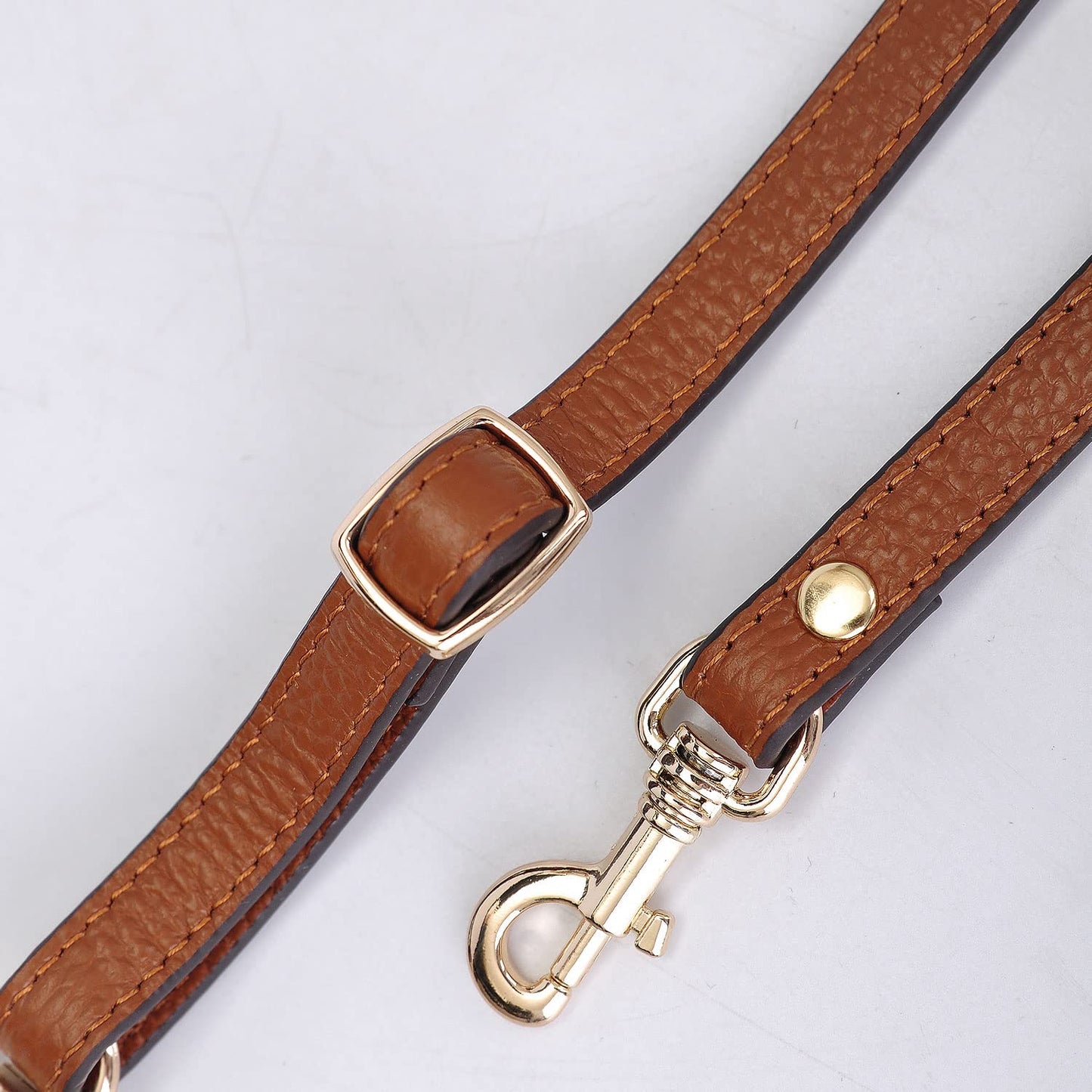 VanEnjoy Full Grain Leather Adjustable Replacement Cross Body Purse Shoulder Strap, 1/2” Width, Adjustable Length 25”-51” (Brown)