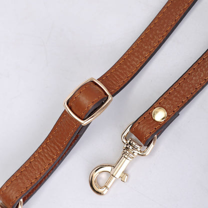 VanEnjoy Full Grain Leather Adjustable Replacement Cross Body Purse Shoulder Strap, 1/2” Width, Adjustable Length 25”-51” (Brown)