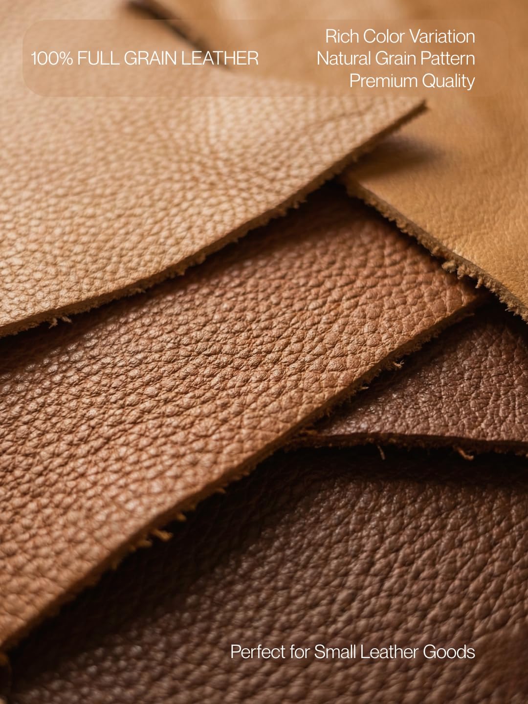 Brown Full Grain Leather Scraps: Sold by The Pound (1.0, Pounds)