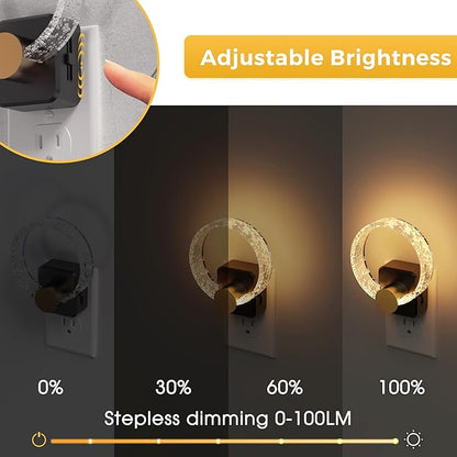 L LOHAS LED Night Lights Plug into Wall, Plug in Night Light with Light Sensor, 3000K Soft White, 0-100LM Brightness Adjustable, Bubble Nightlight for Bathroom Bedroom Hallway