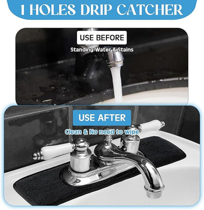 2 Pcs Faucet Mat for Kitchen Sink Splash Guard for Kitchen Sink Faucet Dish