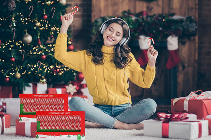 Fruidles 12-Pack Christmas 5 Inch Candy Canes Suckers, Peppermint Flavor, Individually Wrapped (12-Pack)