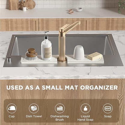 Faucet Mat for Kitchen Sink, Diatomite Stone Drying Sink Protectors, Bathroom