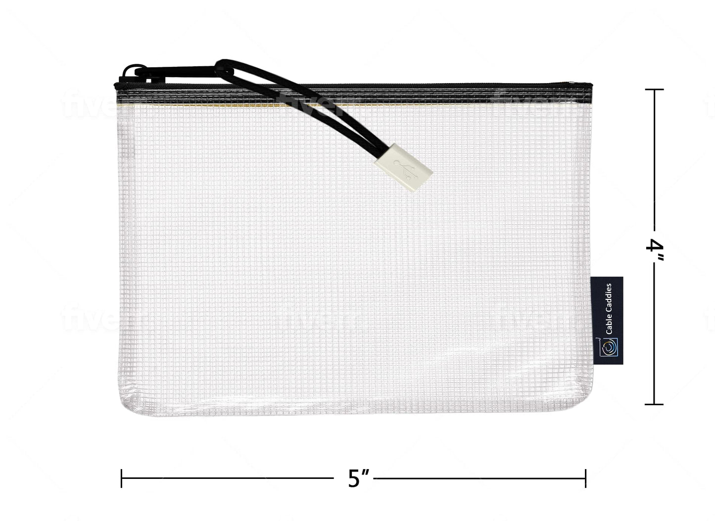 Cable Caddies USB Cable Organizer Pouches, Color Coded Travel Cable Management Bags, 10 Pack