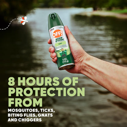OFF! Deep Woods Dry Spray Insect Repellent VIII Long Lasting Protection from Mosquitoes and Ticks, 4 Ounce (Pack of 2)