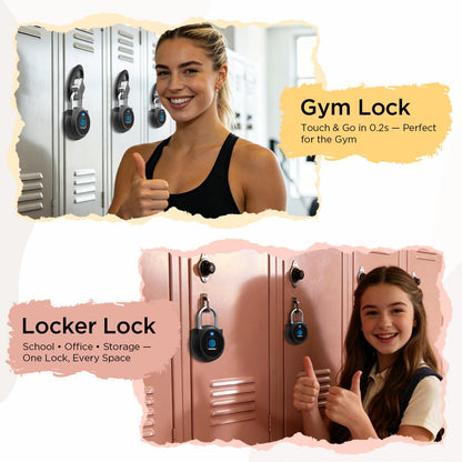 Fingerprint Lock, Dhiedas Gym Locker Lock with Fingerprint Bluetooth APP, Biometric Finger Print Padlock with Keyless, Waterproof Smart Padlock for Locker School Suitcase Cabinet Storage