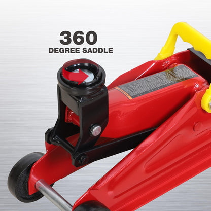 BIG RED T82012GS-1 Torin Hydraulic Trolley Service Lift Jack/Portable Floor Jack with Special Slow Release and Blow Mold Carrying Storage Case : 2 Ton (4,000 lb.) Capacity, Red
