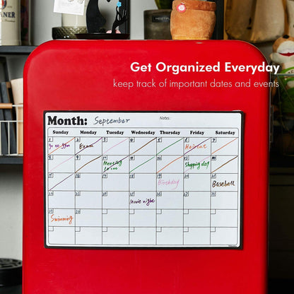 Volcanics Fridge Calendar Magnetic Dry Erase Whiteboard for Refrigerator Planners 11.5 Inches X 14.7 Inches