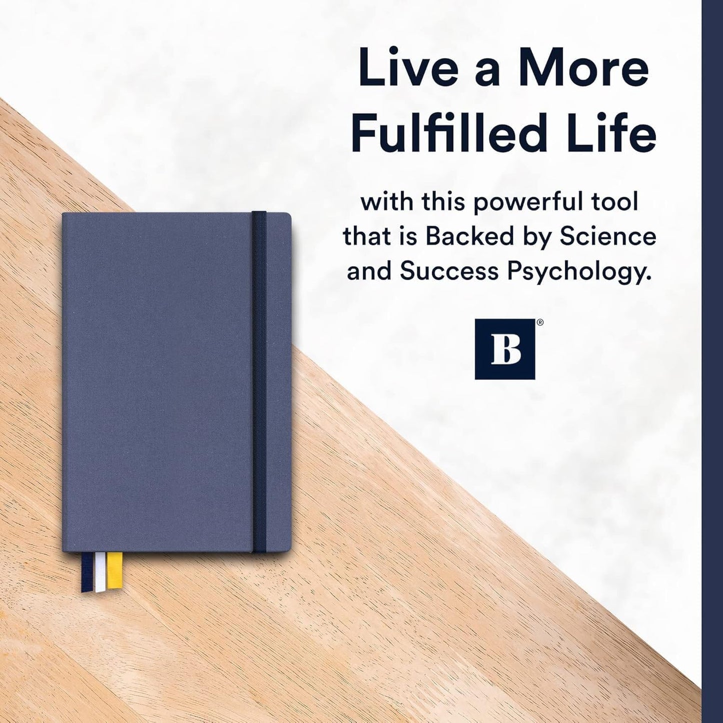 BestSelf 13-Week Self Journal & Goal Planner – Undated Daily ADHD-Friendly Journal for Men & Women | Productivity, Gratitude, Reflection & Habit Tracker | 2026 Life Organizer with Prompts, Distance Navy