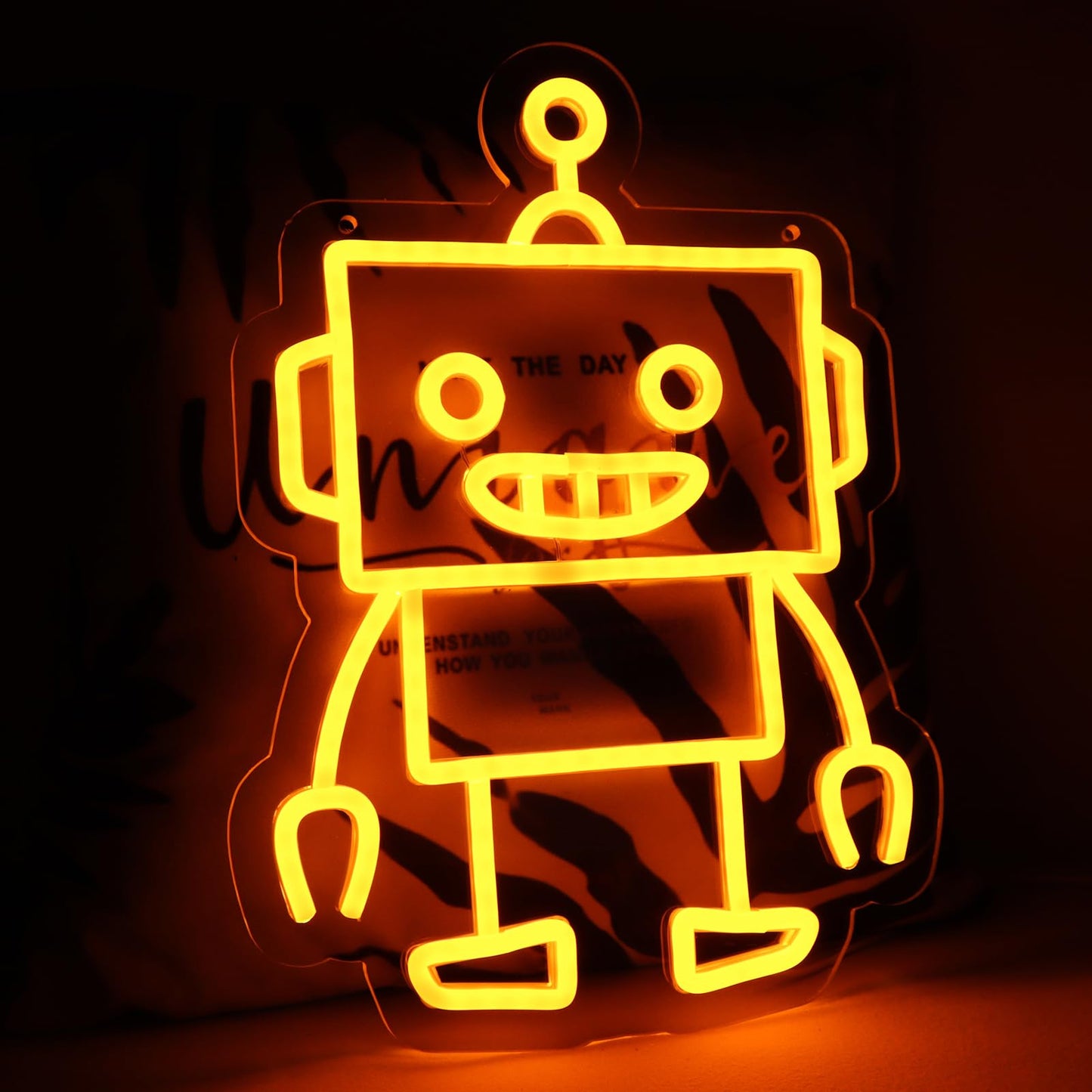 TOPQUALI Robot Neon Signs Robot LED Neon Light Decor for Game Room, Baby Living Room,Kids Room,Party,Birthday,Christmas Signs for Boys,Kids Gift13.8 * 10.1 Inch