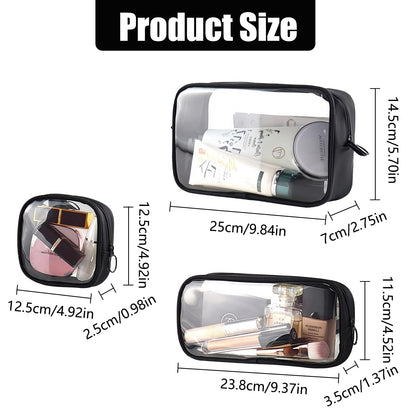 Cozomga Clear Makeup Bags with Zipper, TSA Approved Travel Toiletry Bag,Clear Cosmetic Bag, Waterproof Make Up Bag for Women