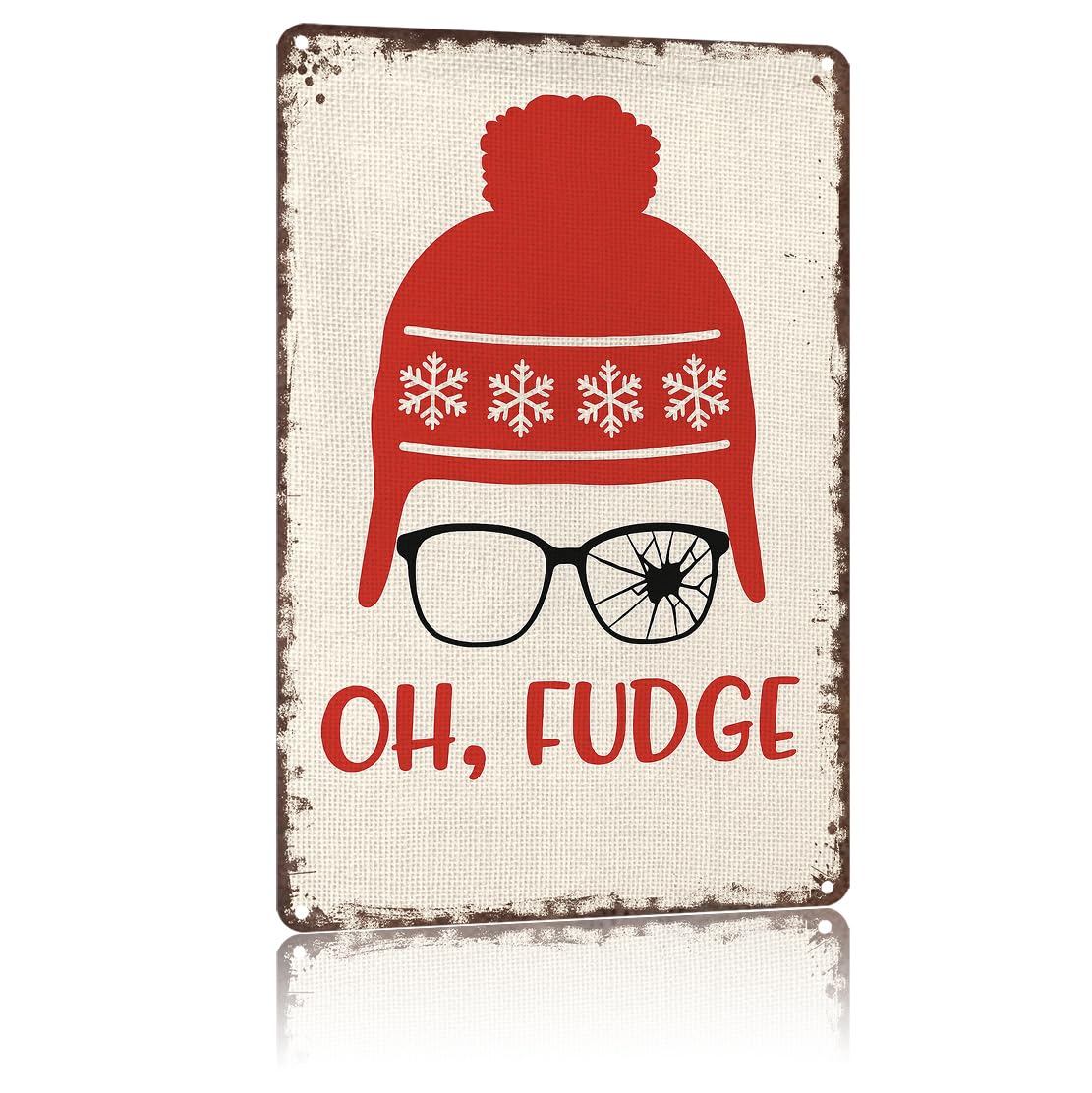 Vintage Christmas Tin Sign 8X12inch-Adds Nostalgic Festive Atmosphere to Any Room Office Bar
