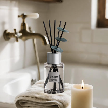 Airkeep Reed Diffuser/Grey Reed Diffuser Set/6.7 oz(200ml)/Ocean Mist&Sea Salt Oil Diffuser & Reed Diffuser Sticks/Home Decor & Office Decor, Fragrance and Gifts