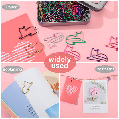 Outus Cat Office Supplies Cute Sticky Notes Paper Clips Gel Ink Pens Cartoon Stickers Party Favor for Cat Lovers Office Supplies(Cute Style)