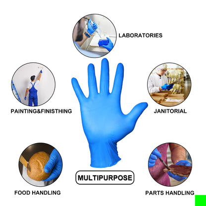 PEIPU Nitrile Disposable Gloves，（Large,100 Pack Powder Free, Cleaning Service Gloves, Latex Free,4Mil,