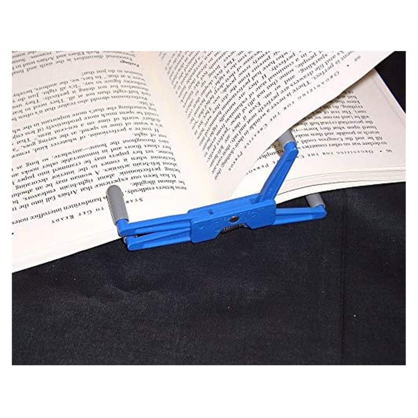 FlipKlip Portable Book Page Holder for Hands Free Reading in Bed, on the Go - Works on Hardcovers, Paperbacks, Magazines, Piano and Recipe Books