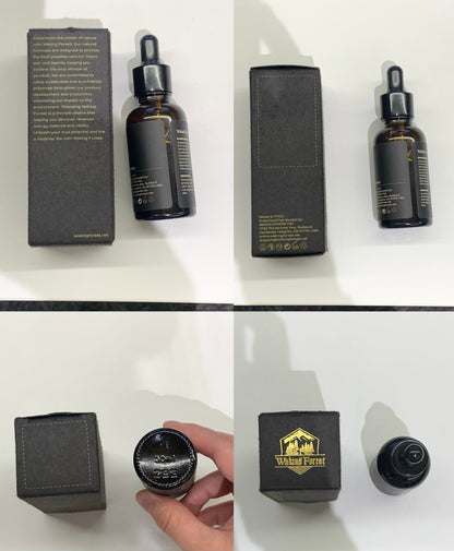 Waking Forest Beard Growth Oil - Biotin Sandalwood Oil with Vitamin E, Rosemary & Castor for Thicker, Softer, Stronger Beards (2oz)