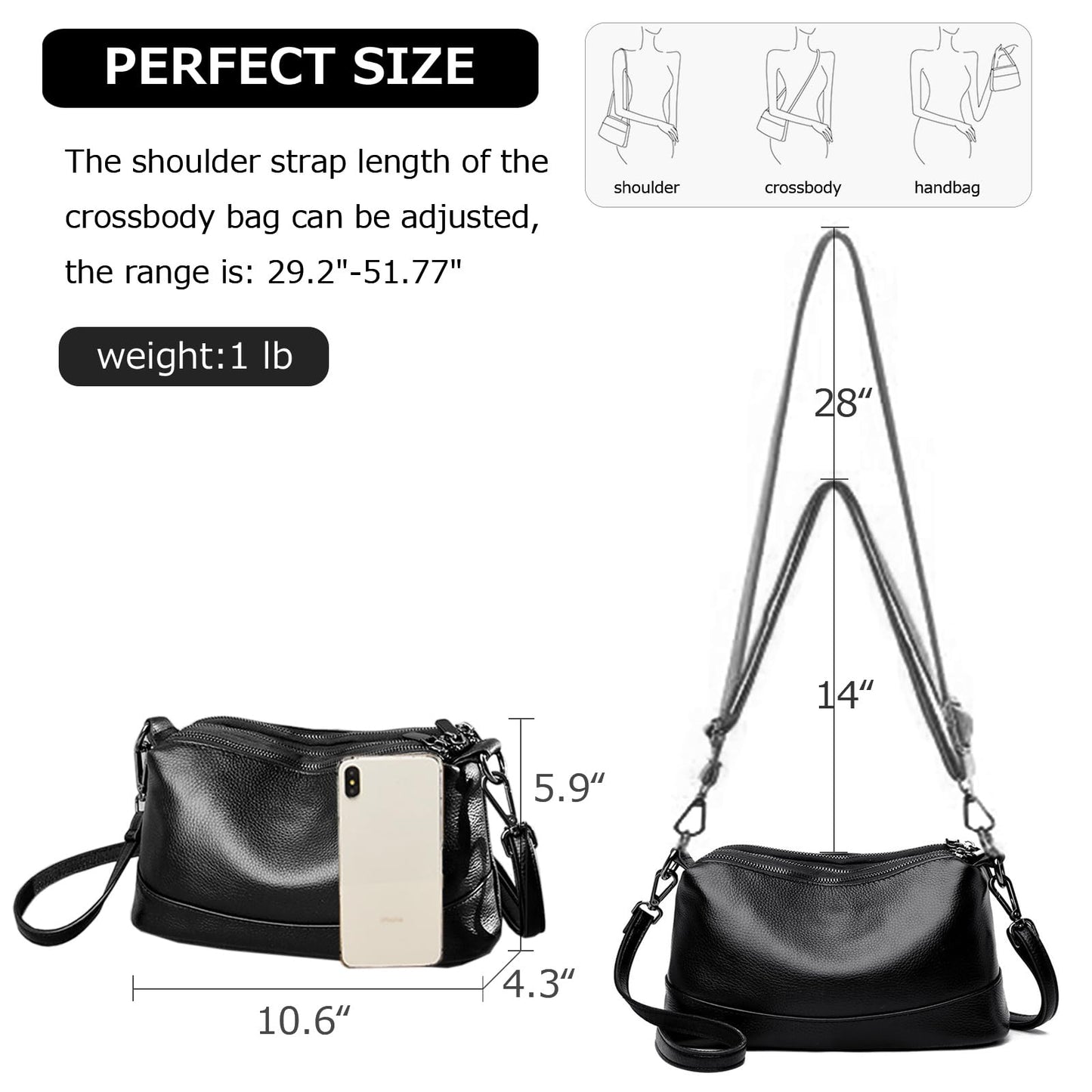 Genuine Leather Purses for Women Crossbody Bags Small Shoulder Handbags Trendy Clutch Cross Body Phone Purses, Brown