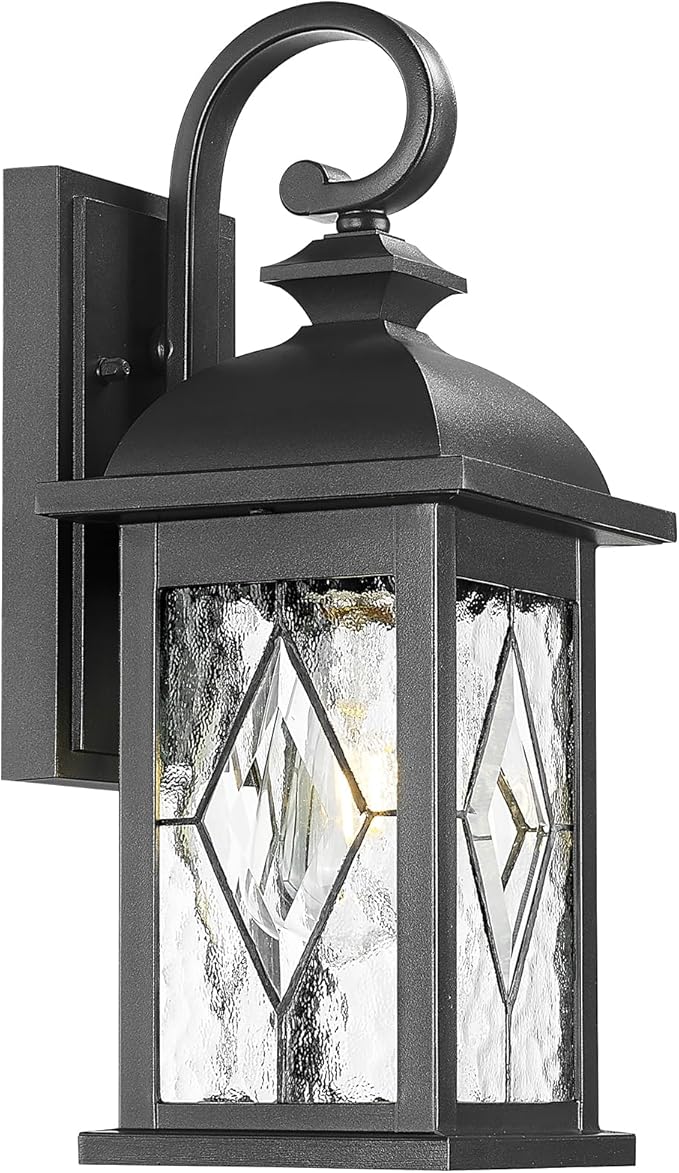 Porch Lights Outdoor 21 Inch Large Outdoor Wall Lights with Clear Water Ripple Glass Aluminum Waterproof and E26 Socket