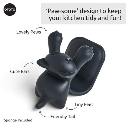 OTOTO Cute Sponge Holder for Kitchen Sink - Dishwasher Safe Organizer, Compact Sink Accessories, Dish Sponge Holder