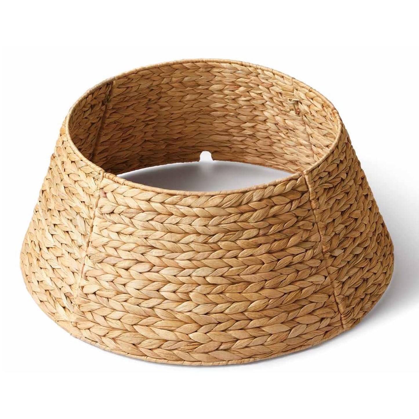 Voplintra 28in Large Christmas Tree Collar - Woven Hyacinth Tree Collars for Artificial Trees - Rattan Rustic Farmhouse Basket for Tree Base Cover with Cord Cut-Out for 6ft 7.5ft Tree (Natural)