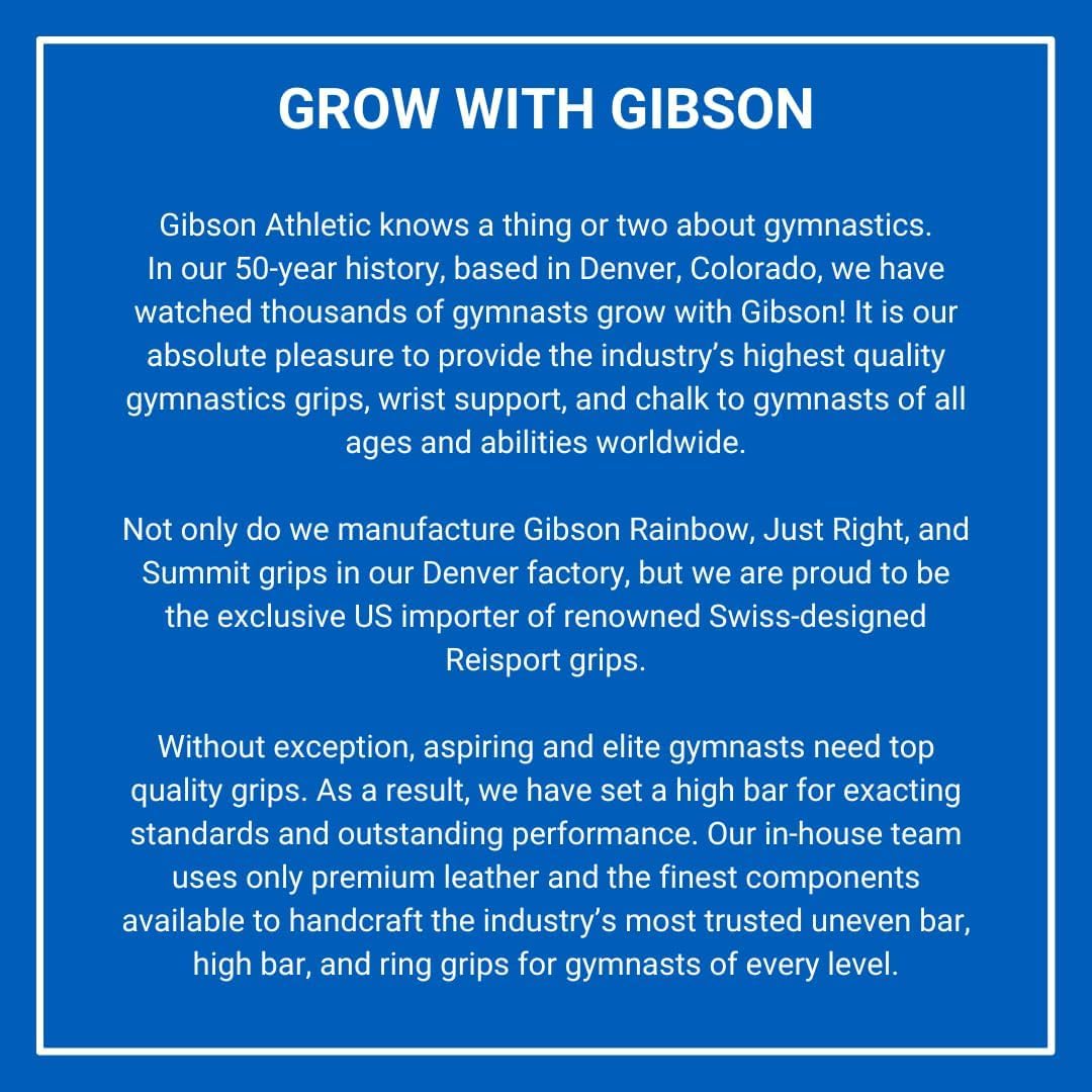Gibson Athletic Just Right Uneven Bar Gymnastics Grips for Girls - Narrow Fit Leather Hand Grips for Gymnastics Bars - Gymnastics Equipment & Accessories, Made in USA