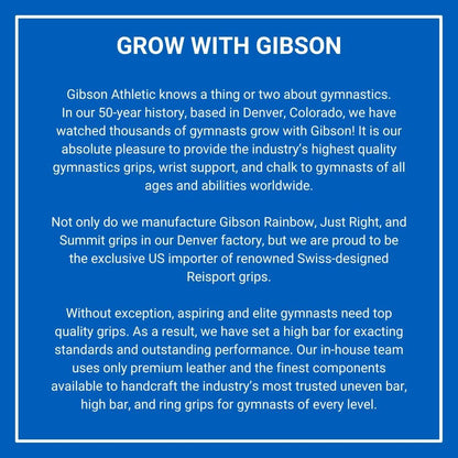 Gibson Athletic Just Right Uneven Bar Gymnastics Grips for Girls - Narrow Fit Leather Hand Grips for Gymnastics Bars - Gymnastics Equipment & Accessories, Made in USA