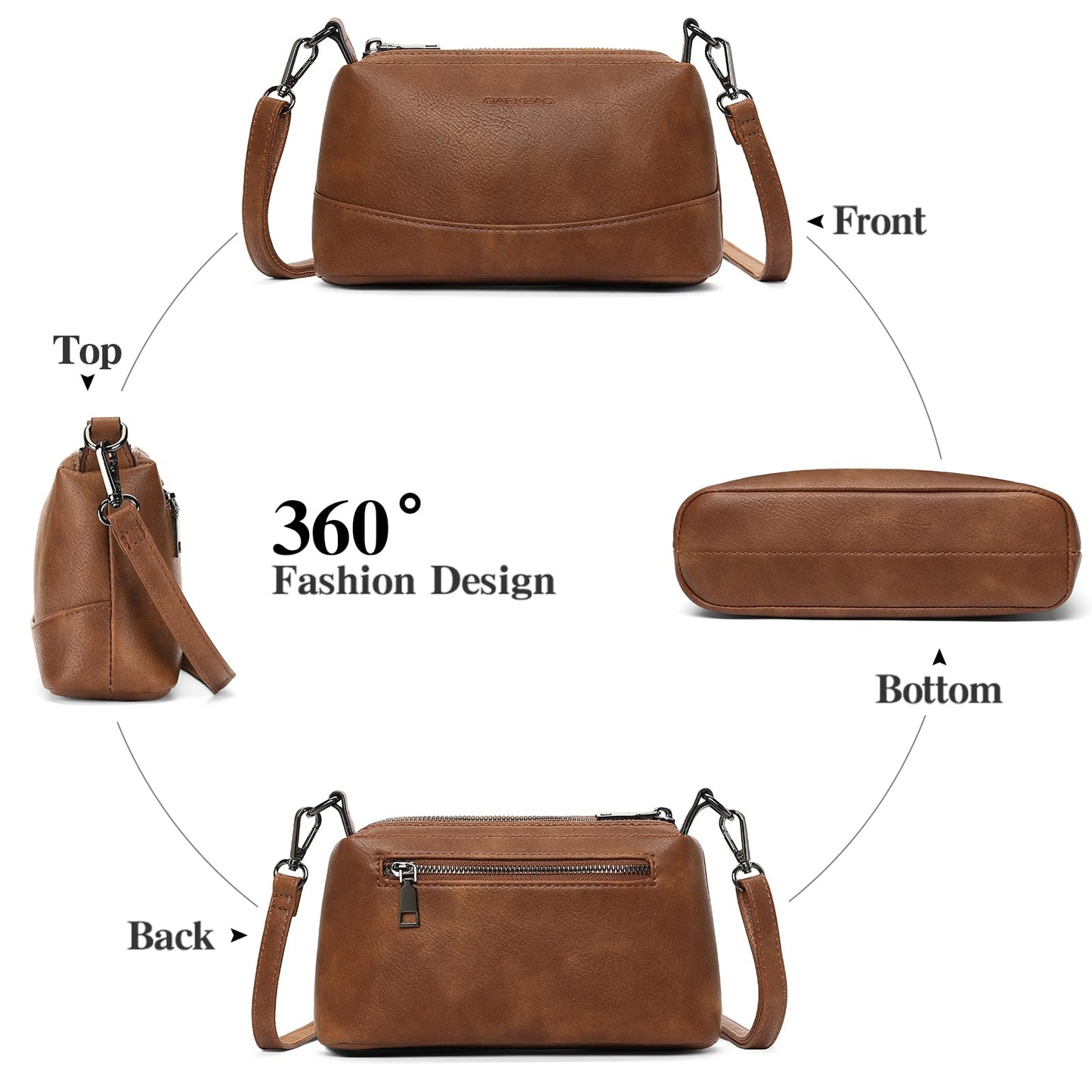 GAEKEAO Crossbody Bags for Women Small Cross Body Purses Vegan Leather Shoulder Bag Travel Purse with Adjustable Strap