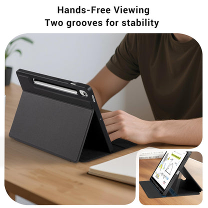 CoBak Case for Samsung Galaxy Tab S10 Lite / S10 FE / S9 FE 10.9 Inch, Protective Smart Auto Wake/Sleep Cover with Anti-Slip Multi-Angle Stand and S Pen Holder, Black