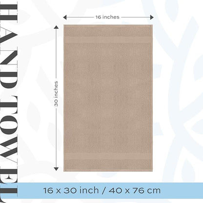 White Classic Luxury Taupe Hand Towels
