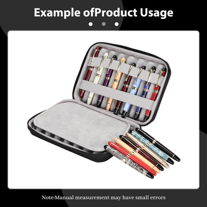 MIVLXLX 16 Slots pen case/boxes，Nylon cloth Pencil Tray Case Organizer, Fashion Design,Handmade Display Zippered Pouch for Rollerball Pen-Retro