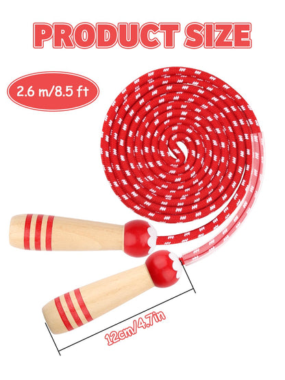 Jump Rope for Kids, Lorvain Adjustable Skipping Rope, Kids Jump Ropes with Wooden Handle for Girls Boys, Weighted Jumping Ropes for Fitness Workout Exercise Outdoor Fun Activity