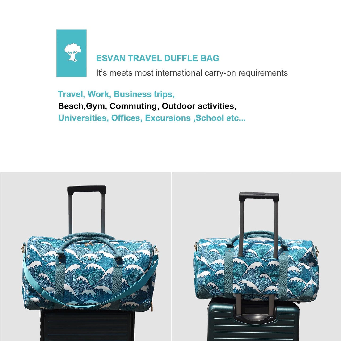 Travel Duffle Bag, Weekender Bag for Women with Shoe Compartment, Carry on Overnight Bag Gym Duffel Bag, Mommy Hospital Bags