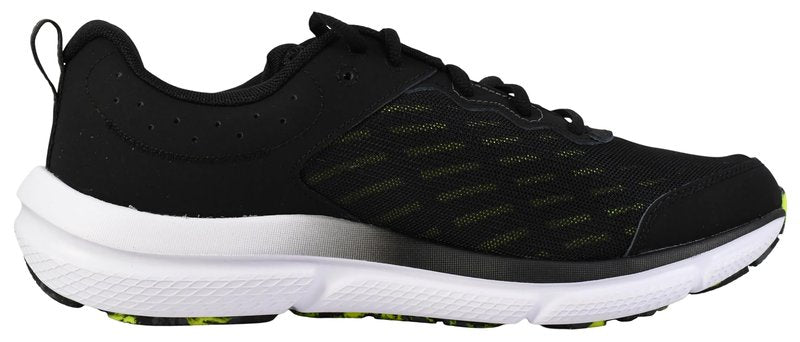 Under Armour Men's Charged Assert 10 Shoes, (004) Black/Black/High Vis Yellow, 8.5 X-Wide