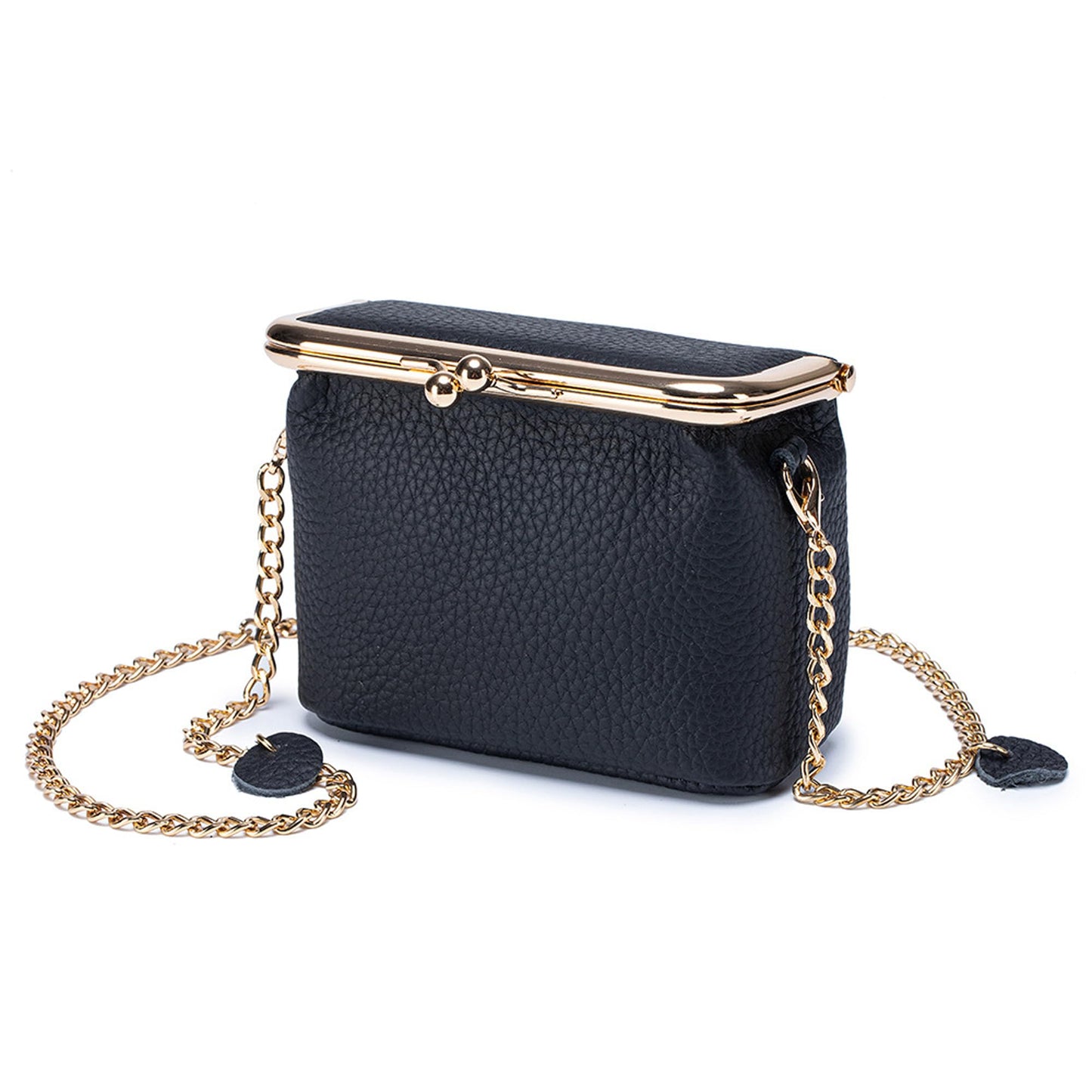 Fashion Crossbody Coin Purse for Women Small Credit Card Holder Wallet with Chain Leather Compact Wallet for Cash, Keys, Lipstick (Black)