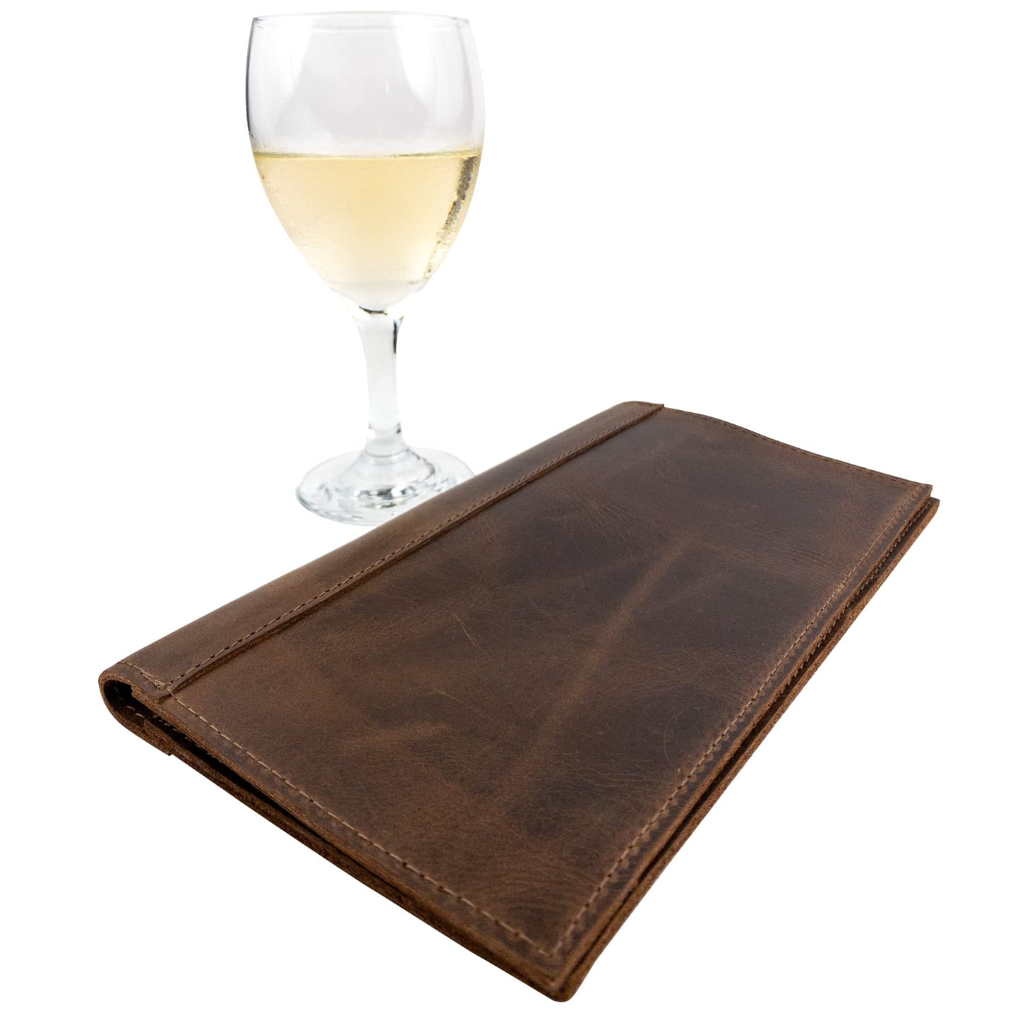 Hide & Drink, Fancy Check Presenter Handmade from Full Grain Leather, Bill Holder for Waiter/Waitress, Restaurant & Cafe Accessories :: Bourbon Brown