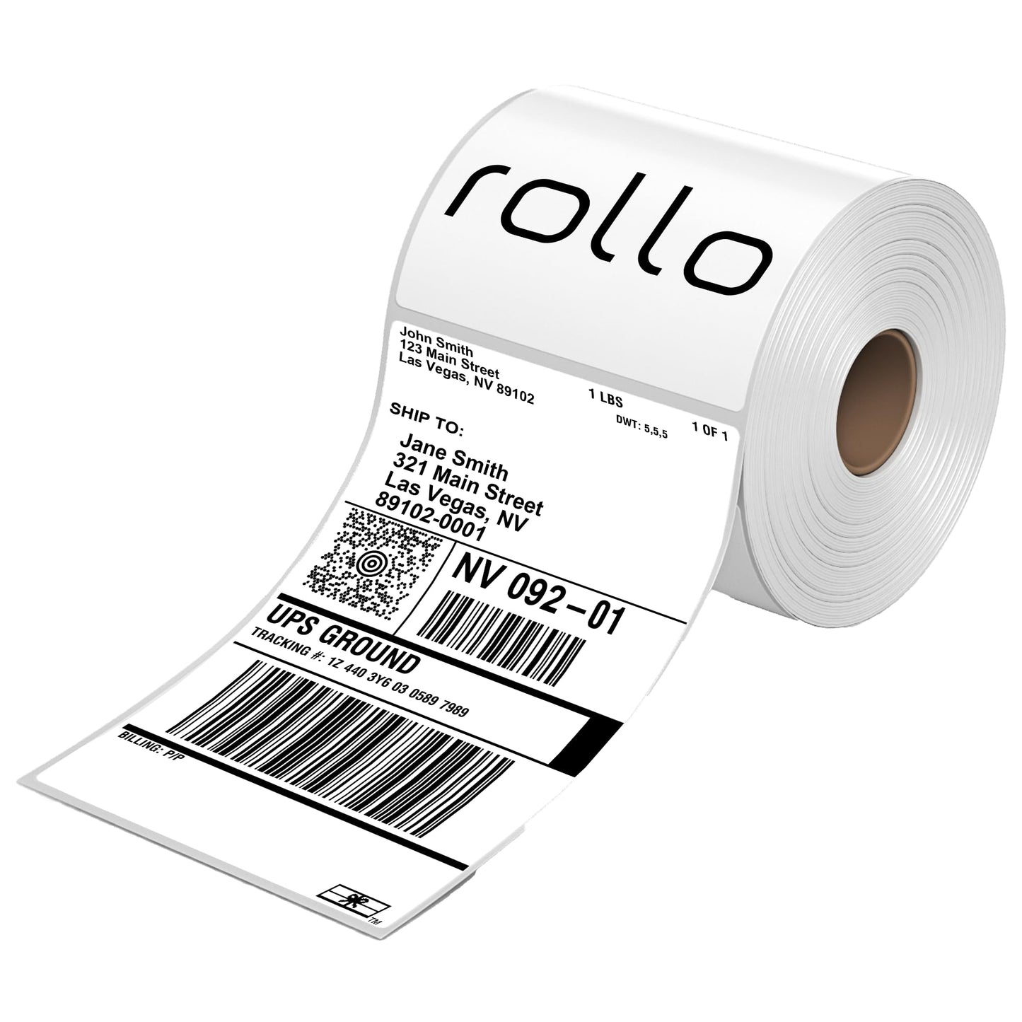 Rollo Direct Thermal Shipping Labels - 500 4x6 Thermal Label Roll - Perforated and Strong Adhesive (Commercial Grade)