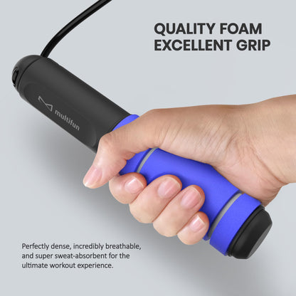 multifun Jump Rope, Adjustable Digital Jump Rope with Calorie Counter, Ball Bearings & Alarm – Ideal for Fitness, CrossFit, Boxing, MMA, Gym – Multifunctional Speed Skipping Rope
