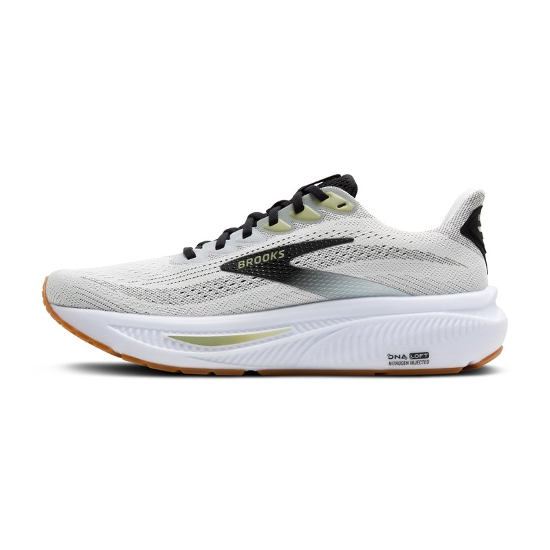 Brooks Men’s Ghost 17 Neutral Running Shoe - White/Black/Tea - 8 Medium