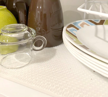 Shelf Liner for Kitchen Cabinets Liners Non Slip Waterproof 14 Inch Wide X 20 Ft Non Adhesive Cabinet Drawer Strong Grip Clear Closet Pantry Shelf Liner Cupboard Refrigerator Bathroom Drawer Mat