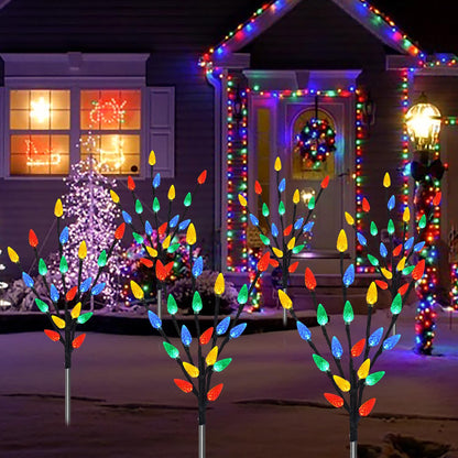 Upgraded 6 Packs 120 LED C6 Solar Christmas Lights, Christmas Decorations Outdoor Yard Lights, 8 Modes Waterproof Pathway Lights for Xmas Decorations Outdoor Yard Patio Cemetery Grave