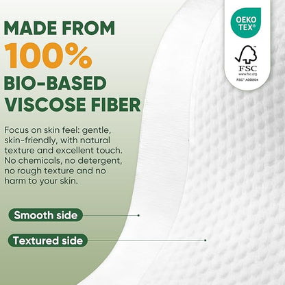 Face Towels Disposable 60 Count, 100% Viscose Fiber Double-Sided Facial