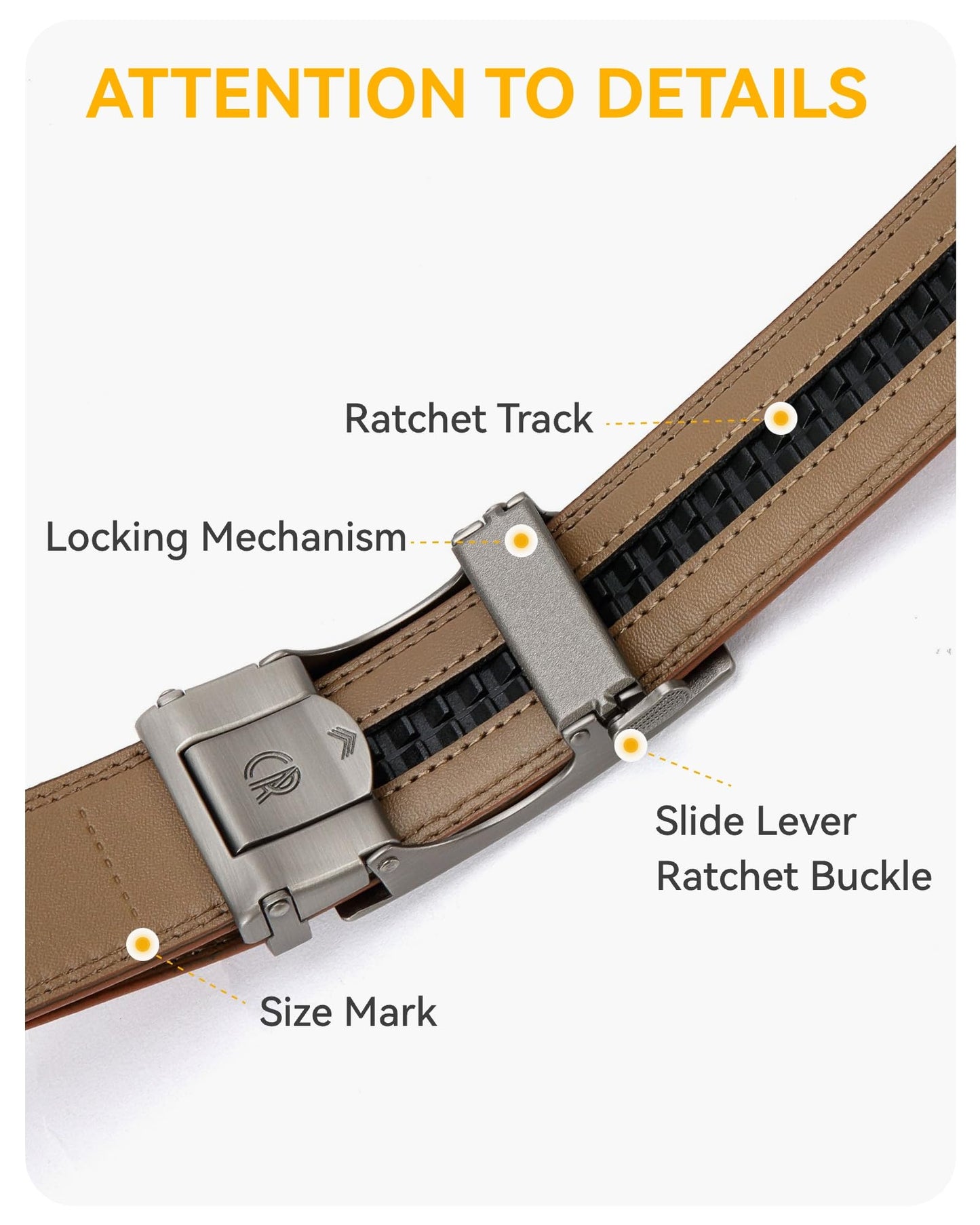 CHAOREN Mens Belt Leather Ratchet Belt 2 Pack - Customizable Fit, Effortless Style (35mm)