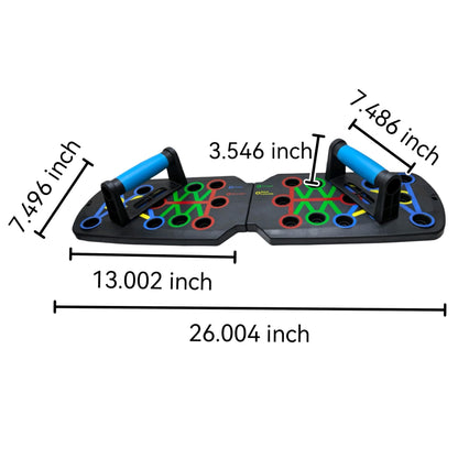 Muxiyilu Push Up Board for Home Workout, Multifunctional 28 in 1 Foldable Pushup Station with Non-Slip Mat, Resistance Bands & Storage Bag. Perfect All-in-One Strength Training Equipment for Chest, Arms, Core, and Back, Compact Gym Gear for Men & Women