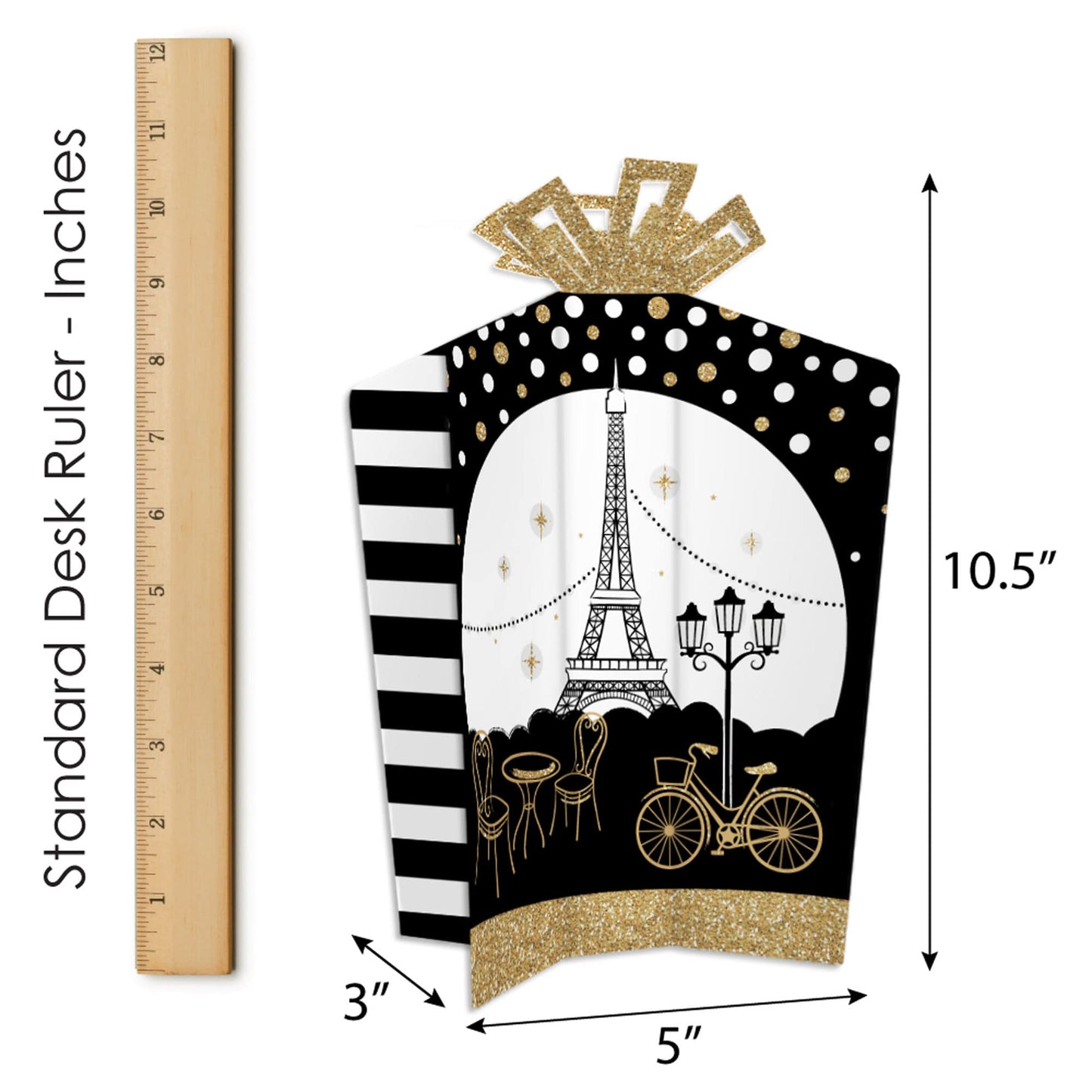 Big Dot of Happiness Stars Over Paris - Table Decorations - Parisian Themed Party Fold and Flare Centerpieces - 10 Count