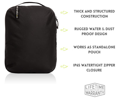 Adventure Travel Packing Cubes, IP65 Water&Dust Proof Organizer Wet Bags (3Piece/Waterproof, Jet Black)