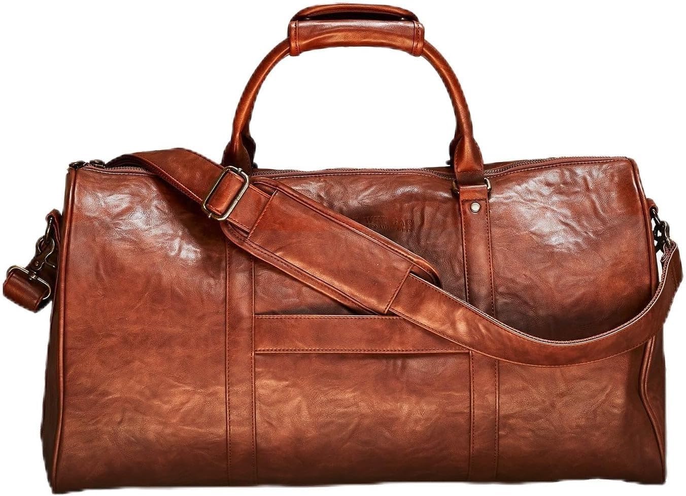 Embossed Travel Duffel Bag for Men - Weekender Bag with Monogram Options, Stylish and Durable Travel Bag for Overnight and Business Trips