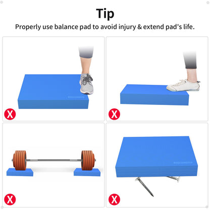 ANVICTOX Balance Pad 19.8 * 15.7 * 2.4",XL Balance Pad for Physical Therapy,Extra Large Foam Balance Board Stability Pad for Rehabilitation Core Training Stretching Mobility (Blue-TPE)